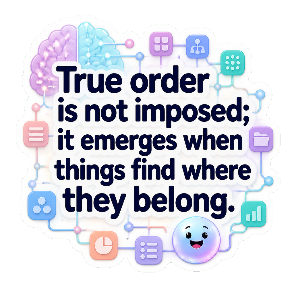 True order is not imposed; it emerges when things find where they belong.