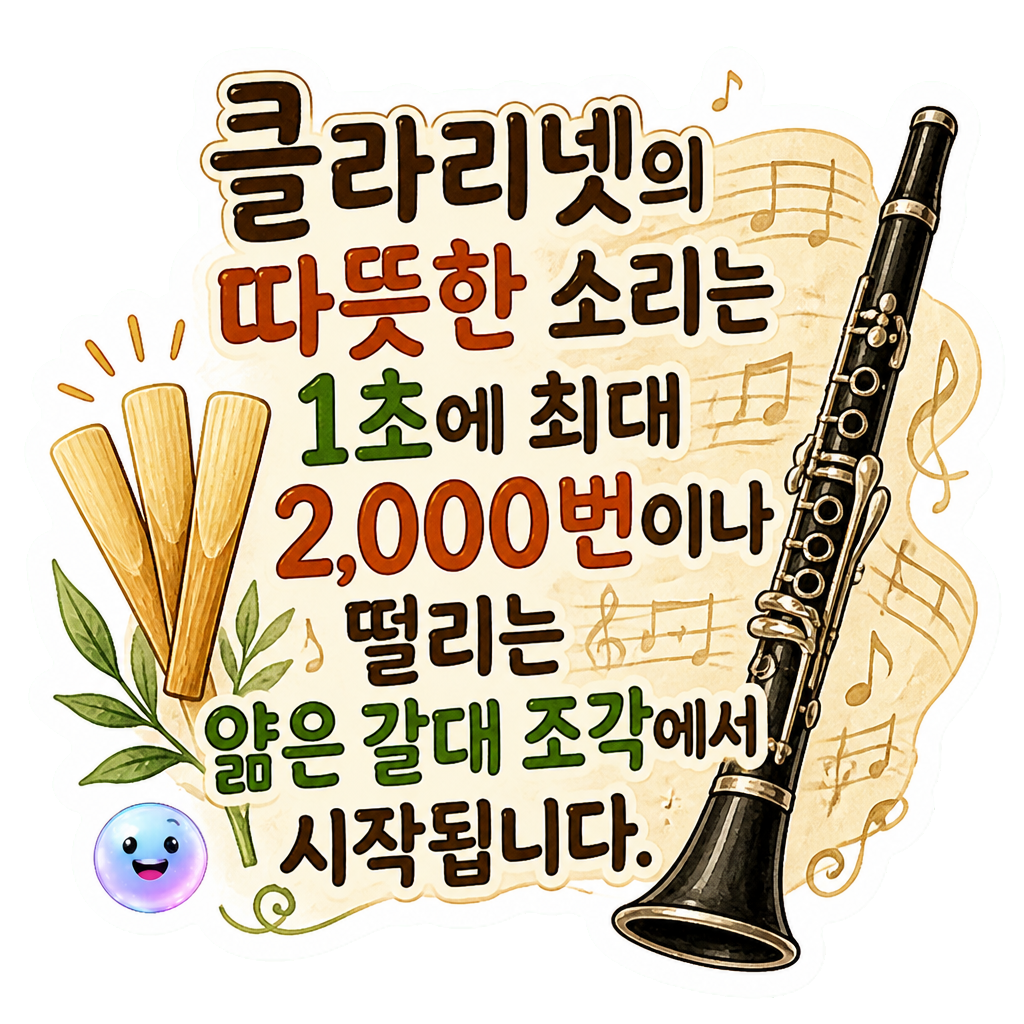 클라리넷의 따뜻한 소리는 1초에 최대 2,000번이나 떨리는 얇은 갈대 조각에서 시작됩니다.