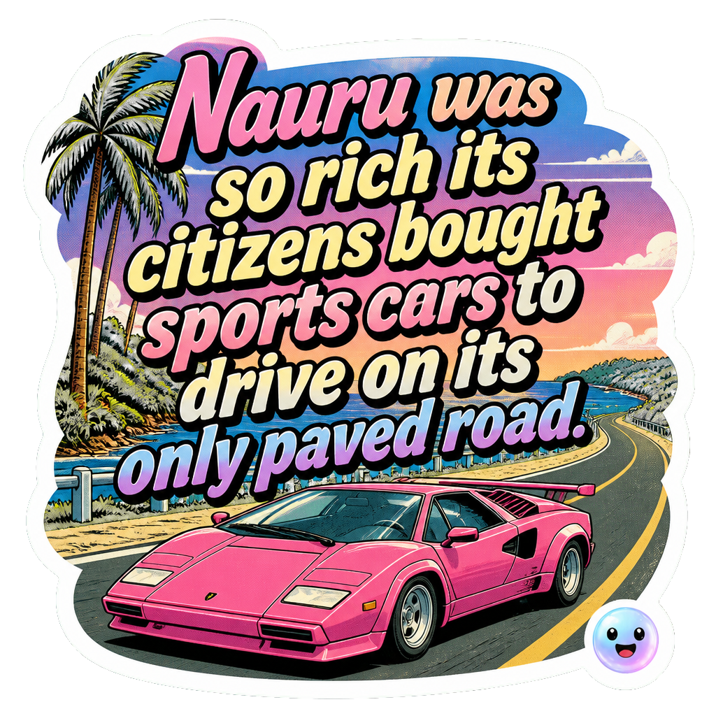 Nauru was so rich its citizens bought sports cars to drive on its only paved road.