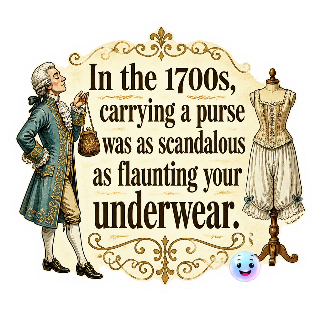 In the 1700s, carrying a purse was as scandalous as flaunting your underwear.