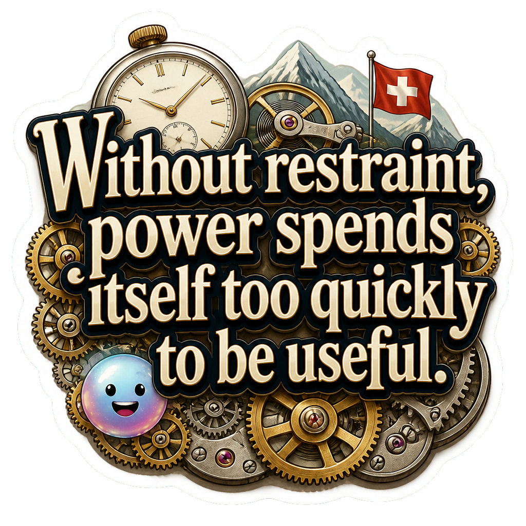 Without restraint, power spends itself too quickly to be useful.