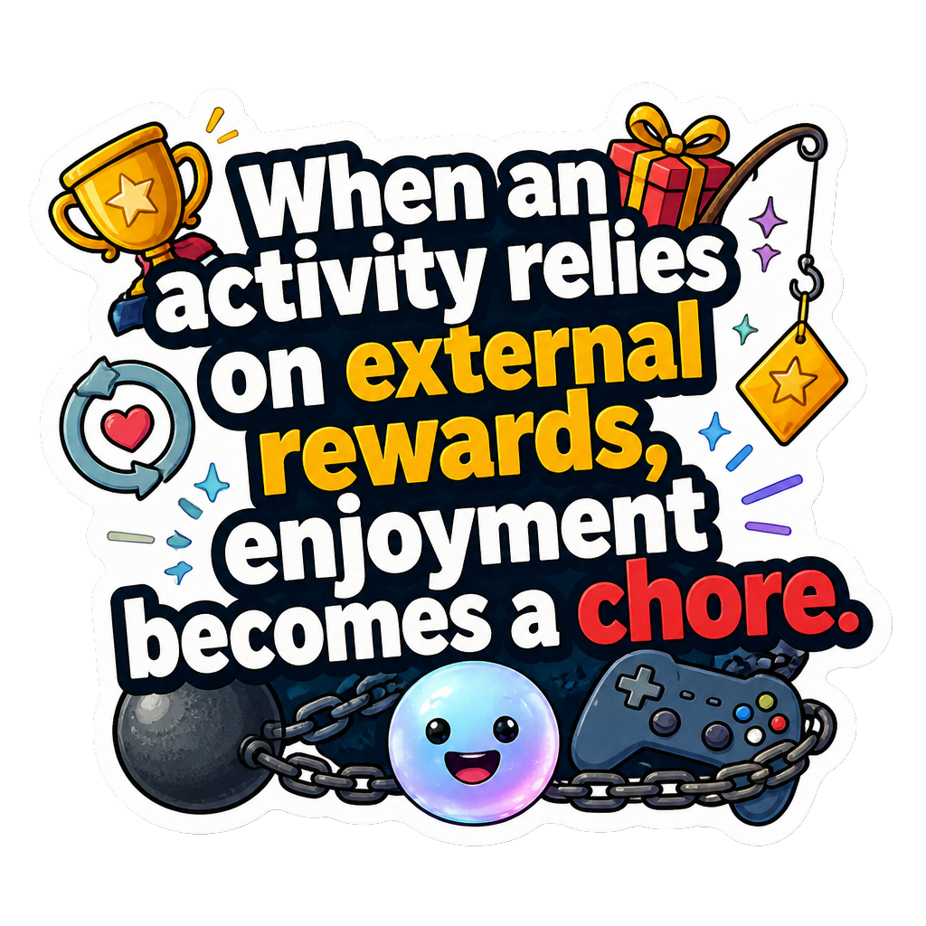 When an activity relies on external rewards, enjoyment becomes a chore.