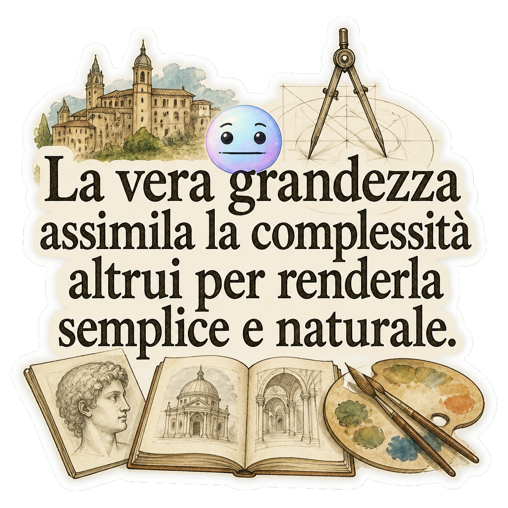La vera grandezza assimila la complessità altrui per renderla semplice e naturale.