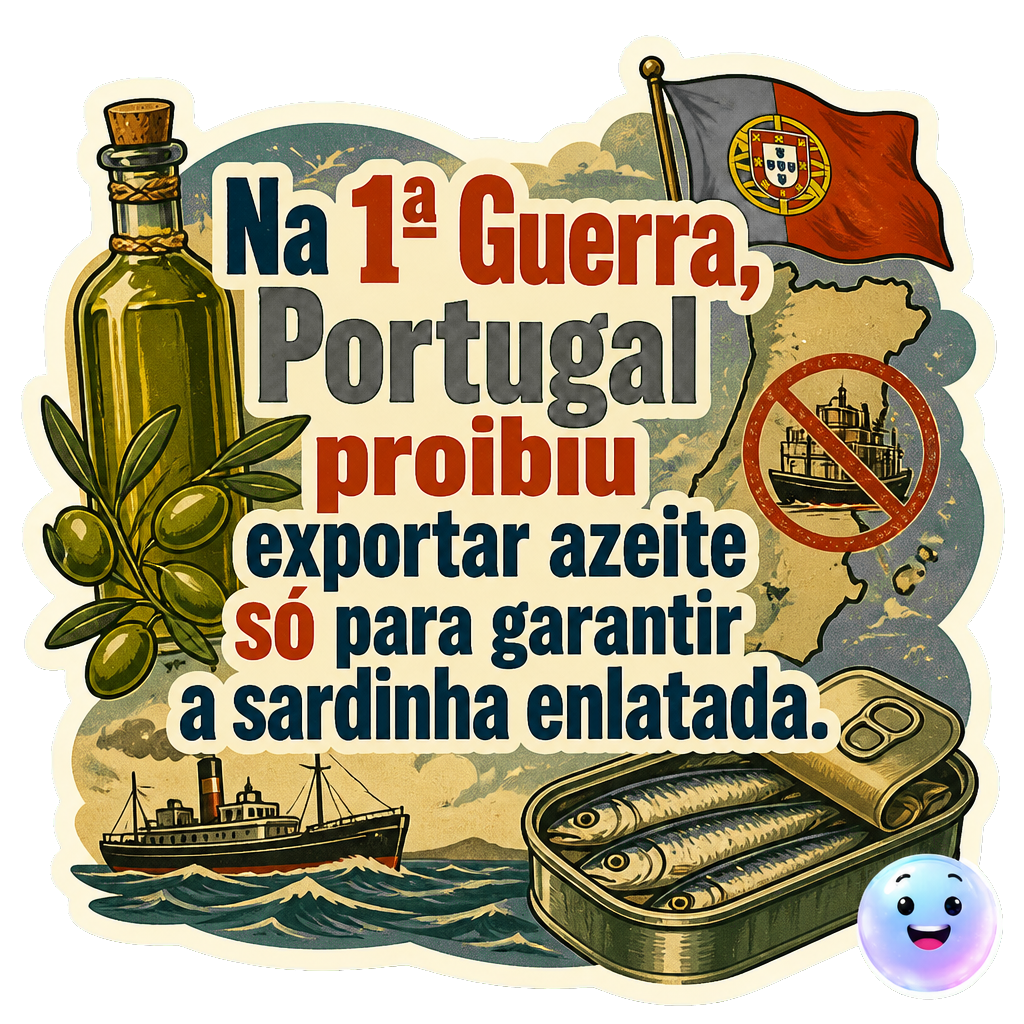 Na 1ª Guerra, Portugal proibiu exportar azeite só para garantir a sardinha enlatada.