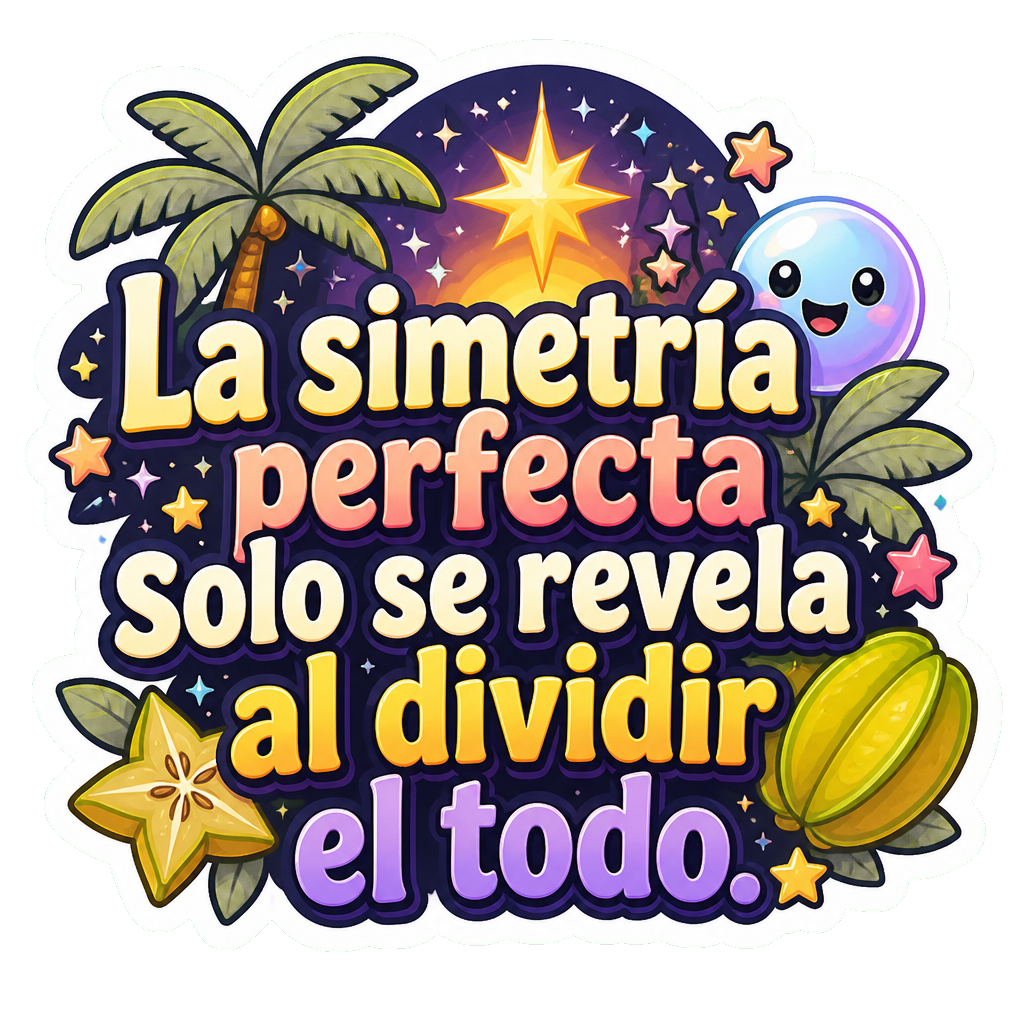 La simetría perfecta solo se revela al dividir el todo.