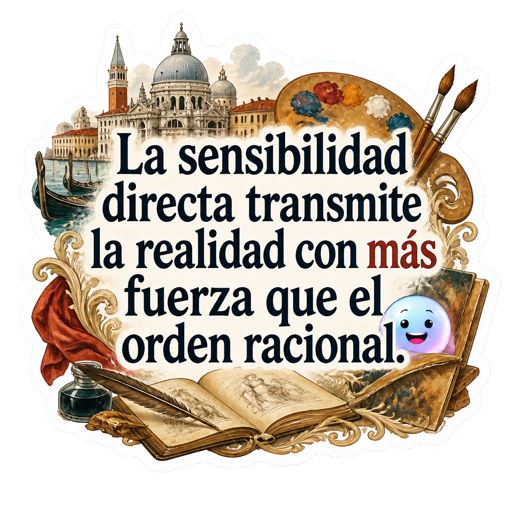 La sensibilidad directa transmite la realidad con más fuerza que el orden racional.