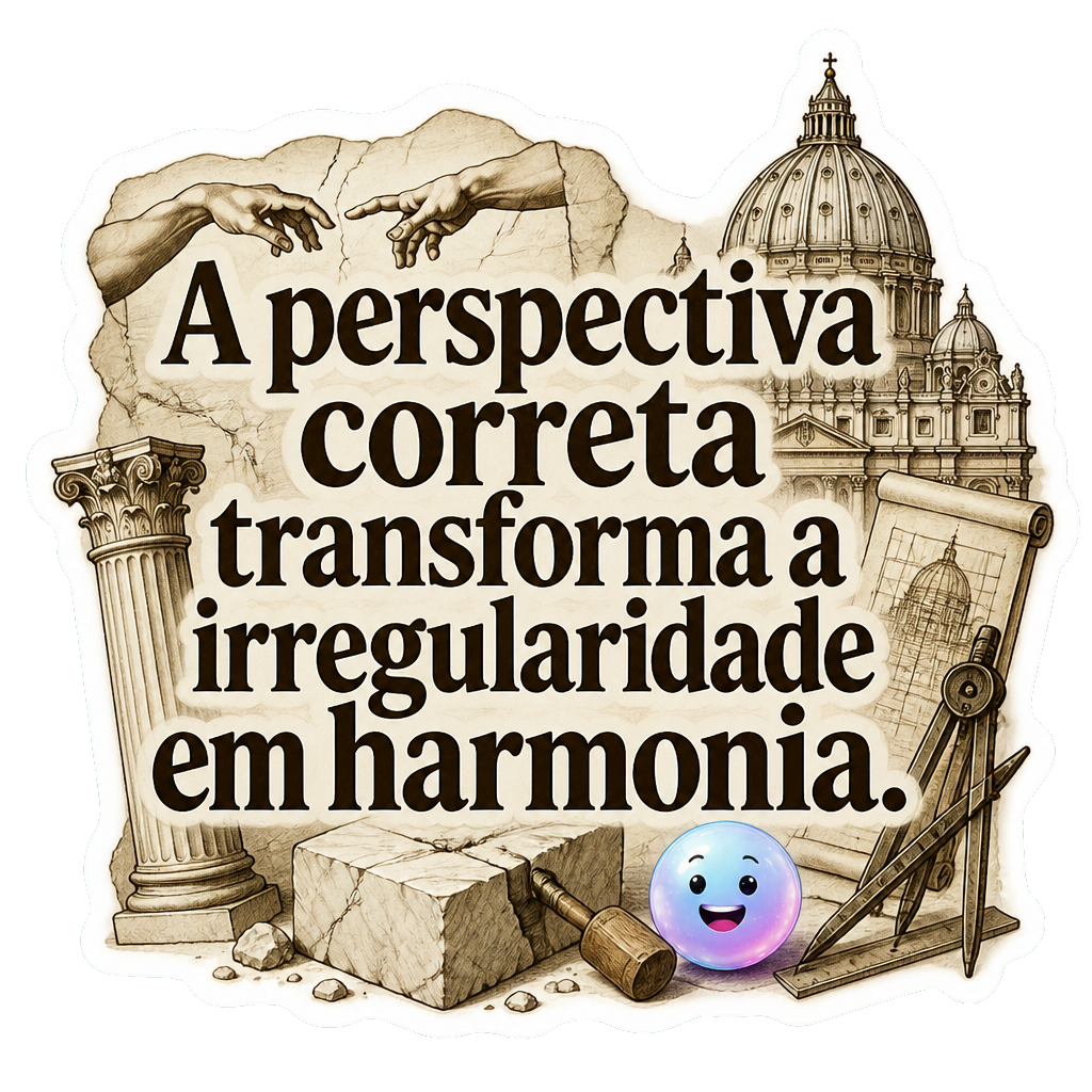 A perspectiva correta transforma a irregularidade em harmonia.