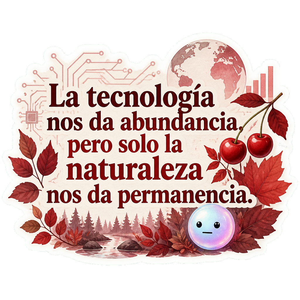 La tecnología nos da abundancia, pero solo la naturaleza nos da permanencia.