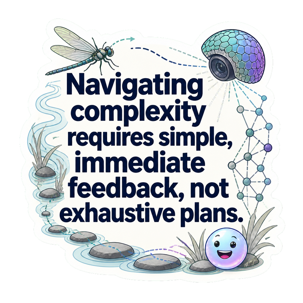 Navigating complexity requires simple, immediate feedback, not exhaustive plans.