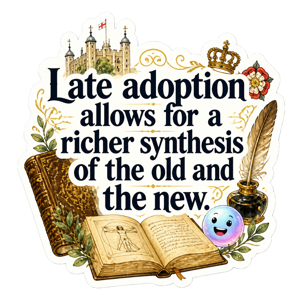 Late adoption allows for a richer synthesis of the old and the new.