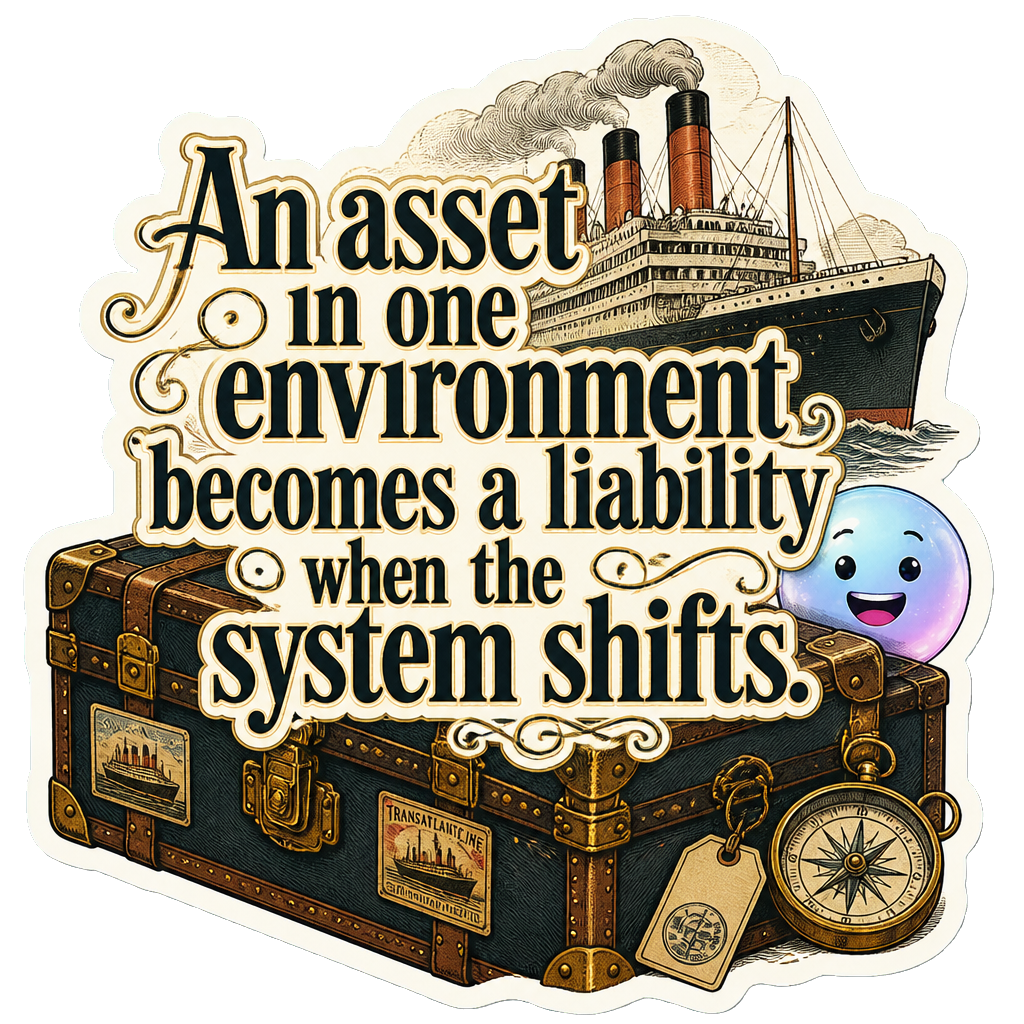 An asset in one environment becomes a liability when the system shifts.