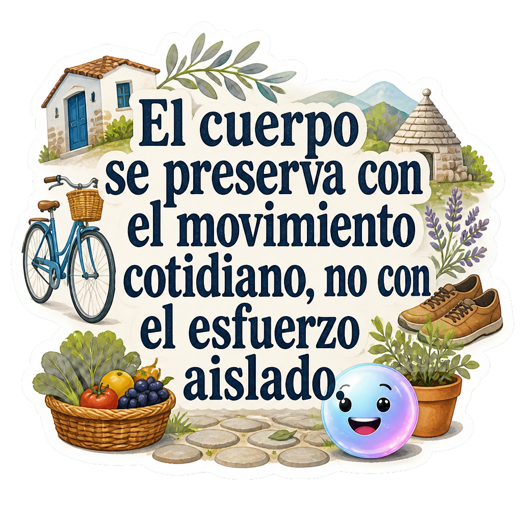 El cuerpo se preserva con el movimiento cotidiano, no con el esfuerzo aislado.