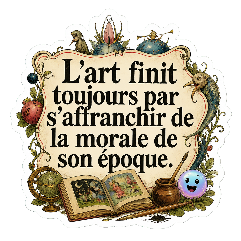 L'art finit toujours par s'affranchir de la morale de son époque.