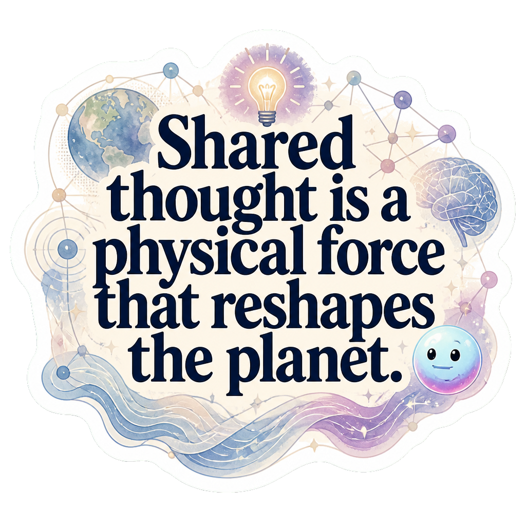 Shared thought is a physical force that reshapes the planet.