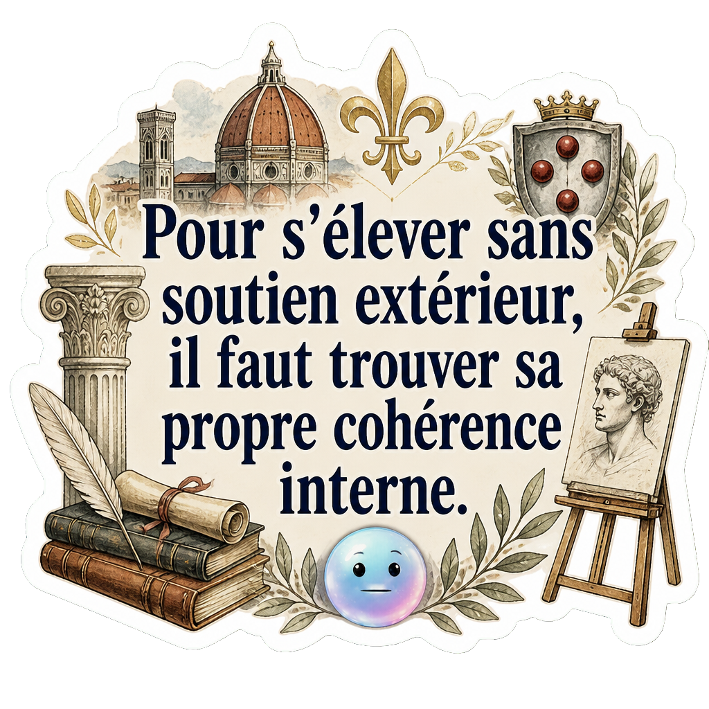 Pour s'élever sans soutien extérieur, il faut trouver sa propre cohérence interne.