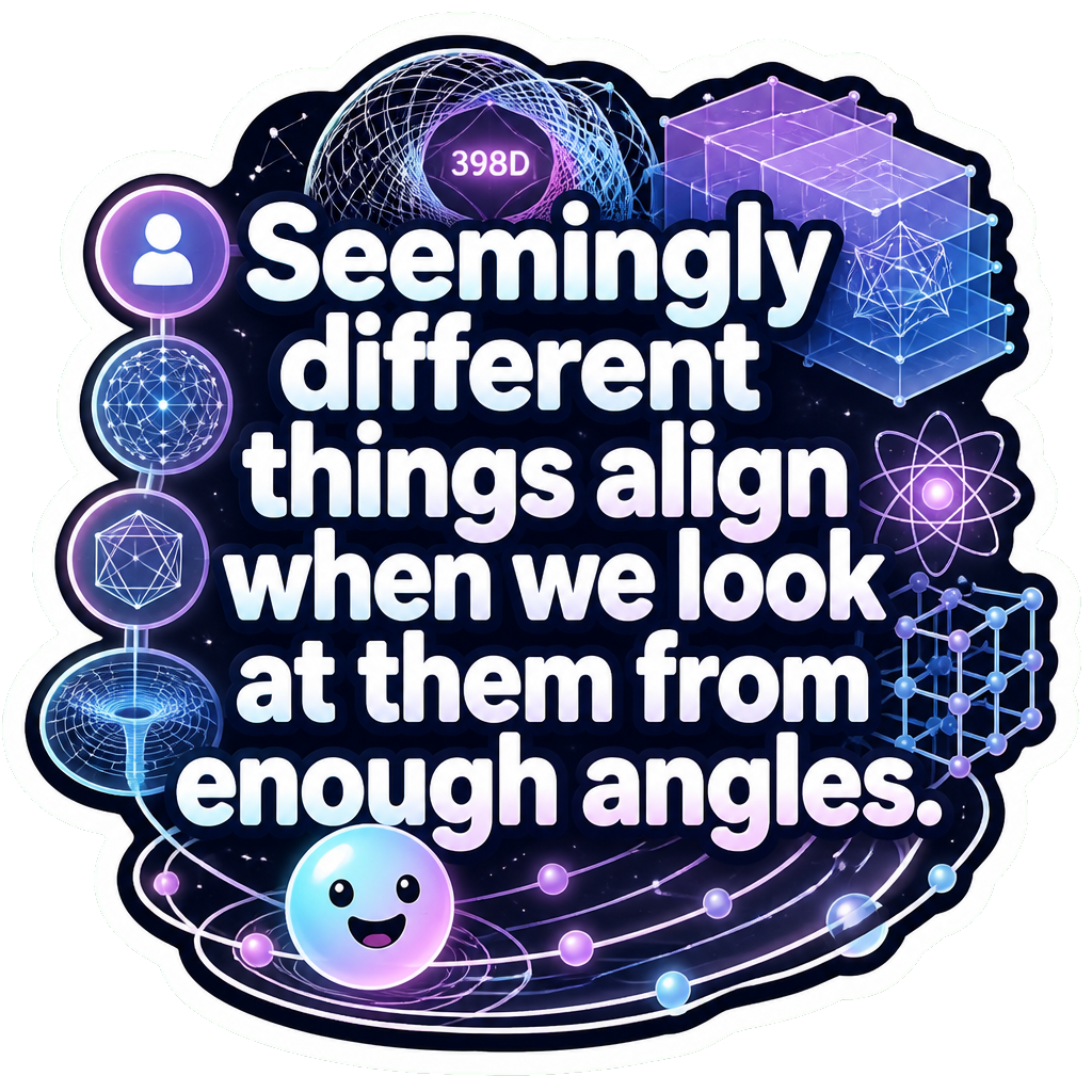 Seemingly different things align when we look at them from enough angles.