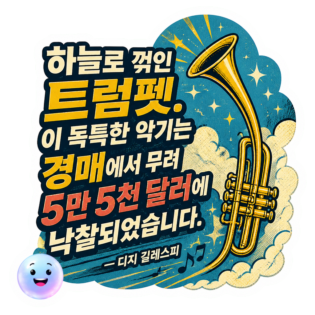 하늘로 꺾인 트럼펫. 이 독특한 악기는 경매에서 무려 5만 5천 달러에 낙찰되었습니다.