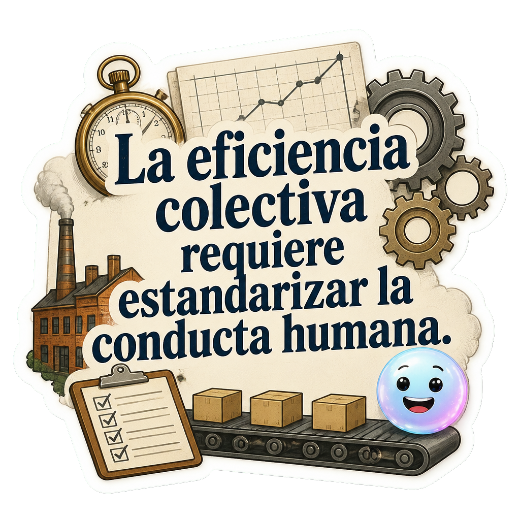 La eficiencia colectiva requiere estandarizar la conducta humana.