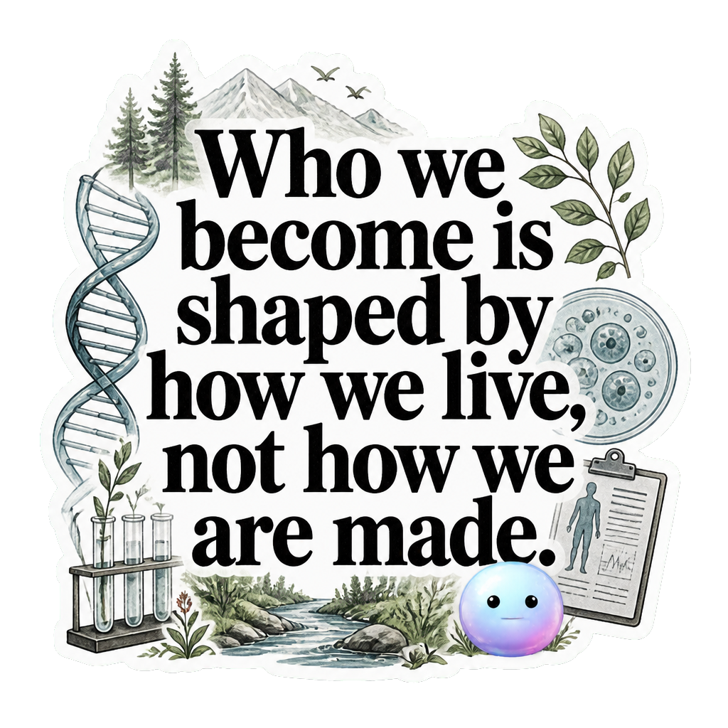Who we become is shaped by how we live, not how we are made.