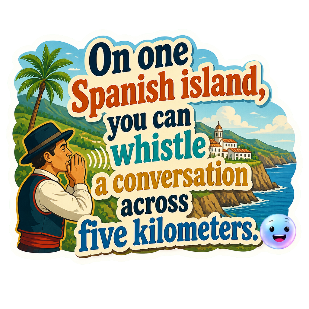 On one Spanish island, you can whistle a conversation across five kilometers.