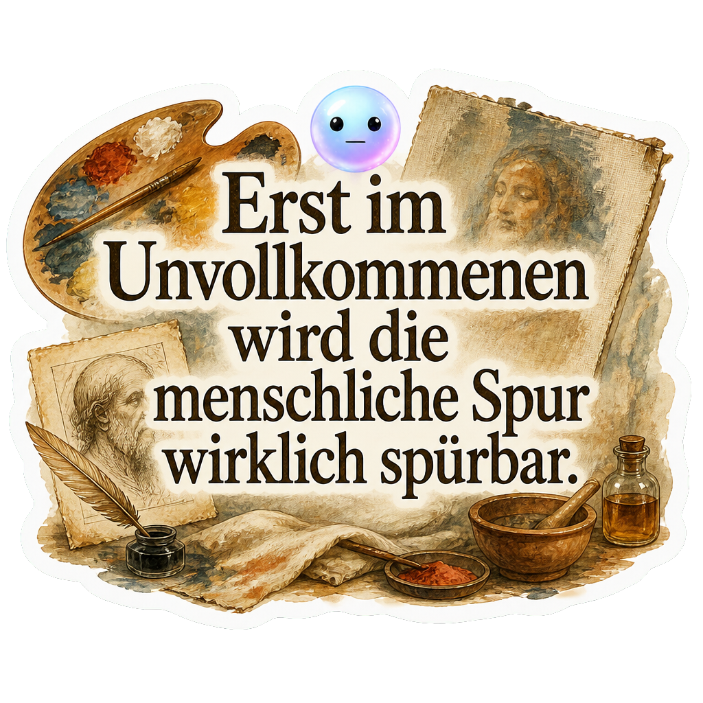 Erst im Unvollkommenen wird die menschliche Spur wirklich spürbar.