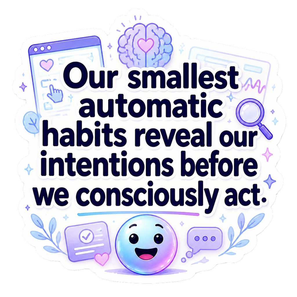 Our smallest automatic habits reveal our intentions before we consciously act.