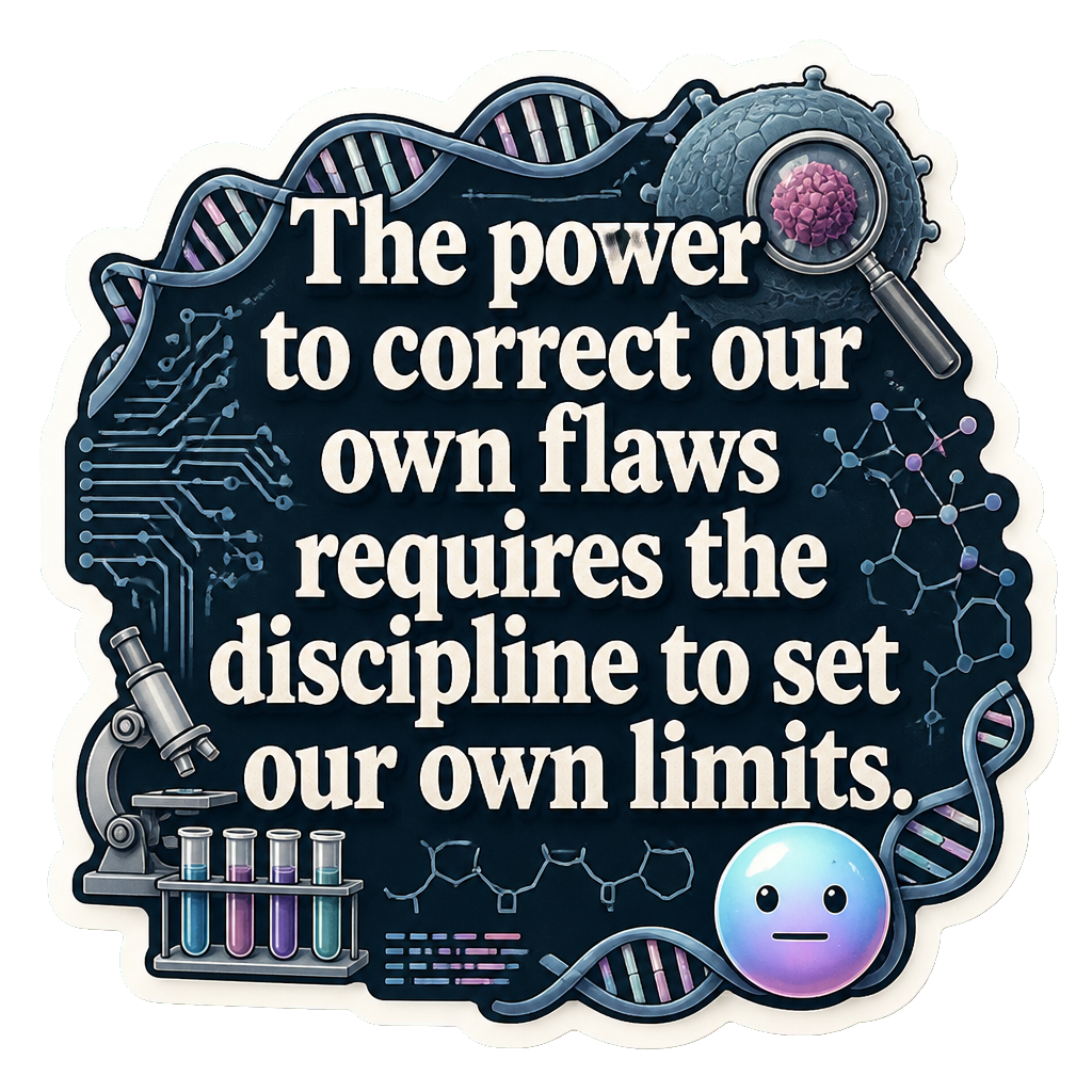 The power to correct our own flaws requires the discipline to set our own limits.