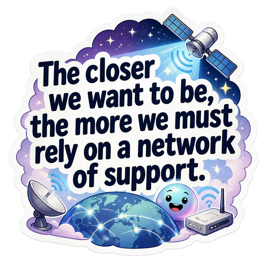 The closer we want to be, the more we must rely on a network of support.