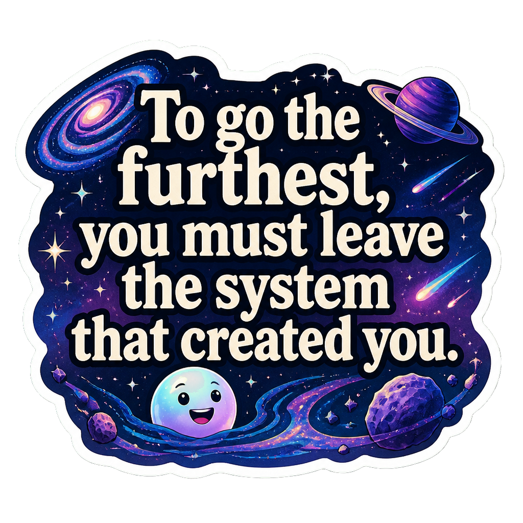 To go the furthest, you must leave the system that created you.