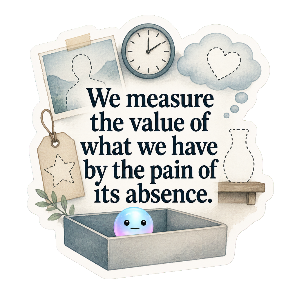 We measure the value of what we have by the pain of its absence.