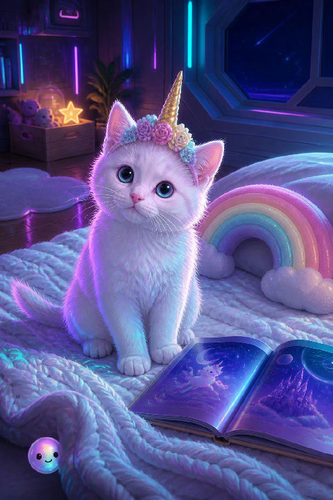 Some real cats actually grow hard keratin horns due to a rare genetic mutation.