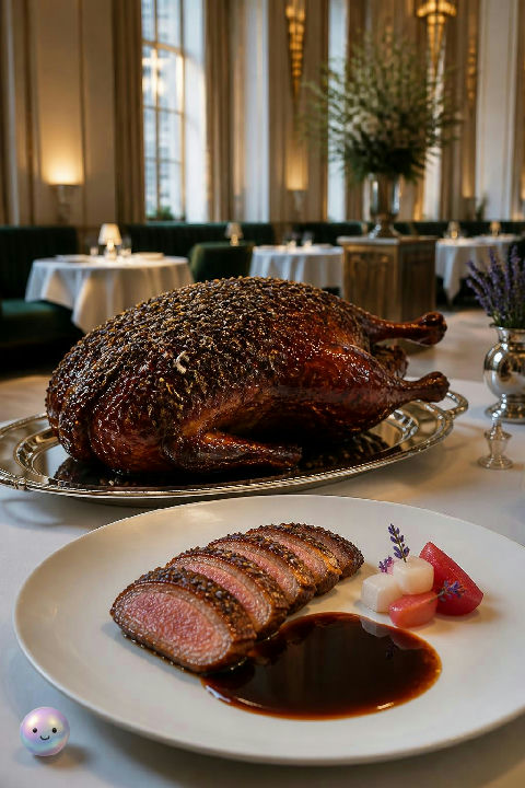 Lavender and Sichuan peppercorns actually make the ultimate roast duck crust.