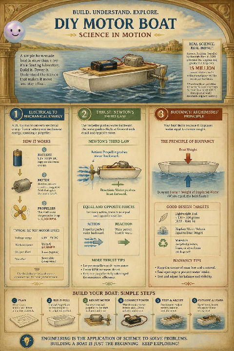 A small 1.5V DC motor instantly reveals the basic physics of marine navigation.