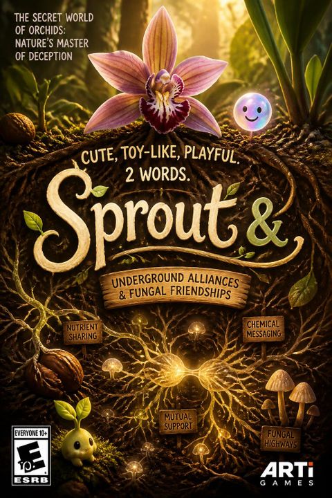 Cute, toy-like, playful. 2 words.
    *   Sprout &