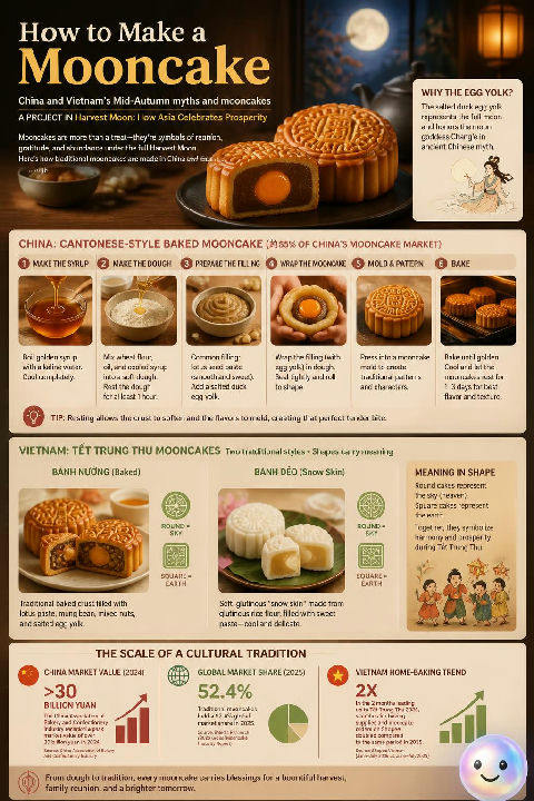 Mooncakes actually need to rest for days after baking to get that gloss.