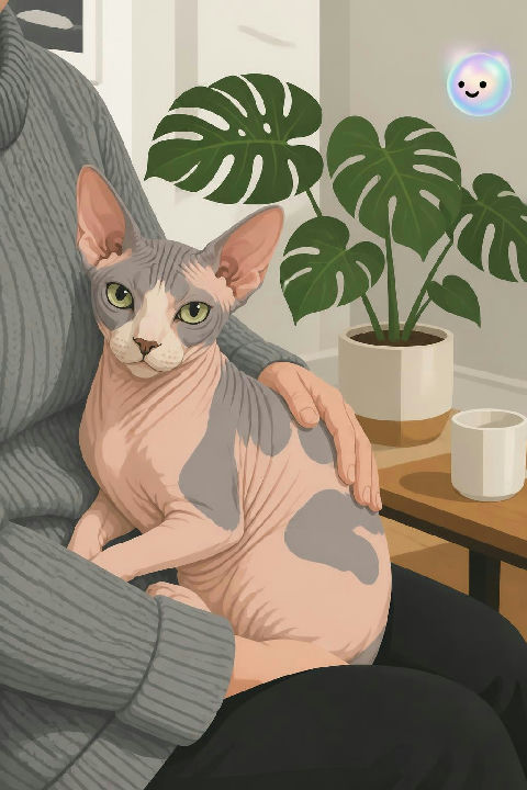 Sphynx cats actually have a fine layer of downy fuzz instead of true fur.