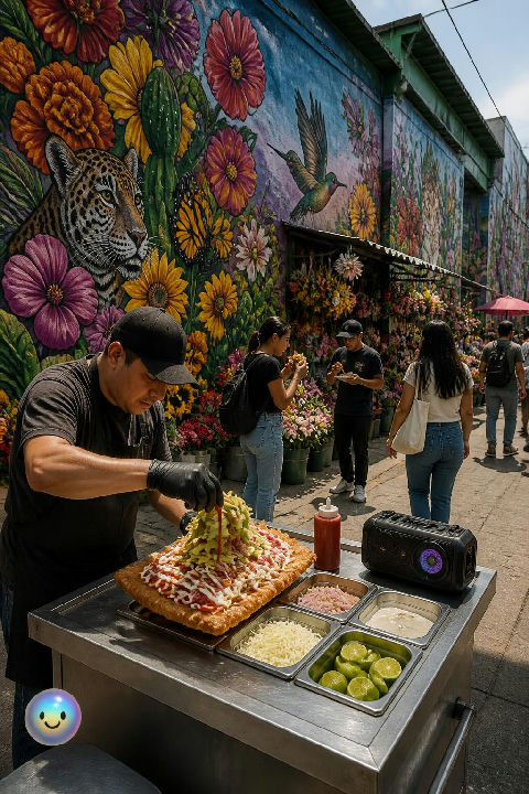 Muralists transformed Mexico City's Mercado de Jamaica into a massive open-air biodiversity museum.