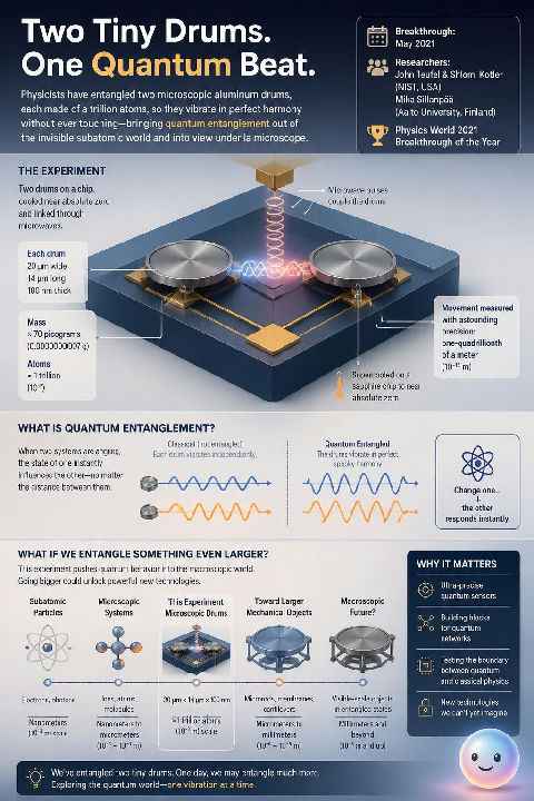 In 2021, Colorado physicists proved we can entangle visible objects made of a trillion atoms.