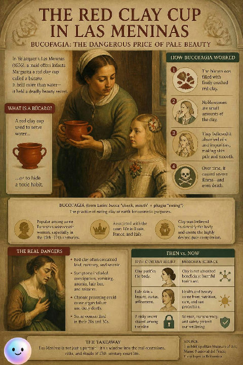 Noblewomen ate red clay búcaro cups to make their skin look ghostly pale