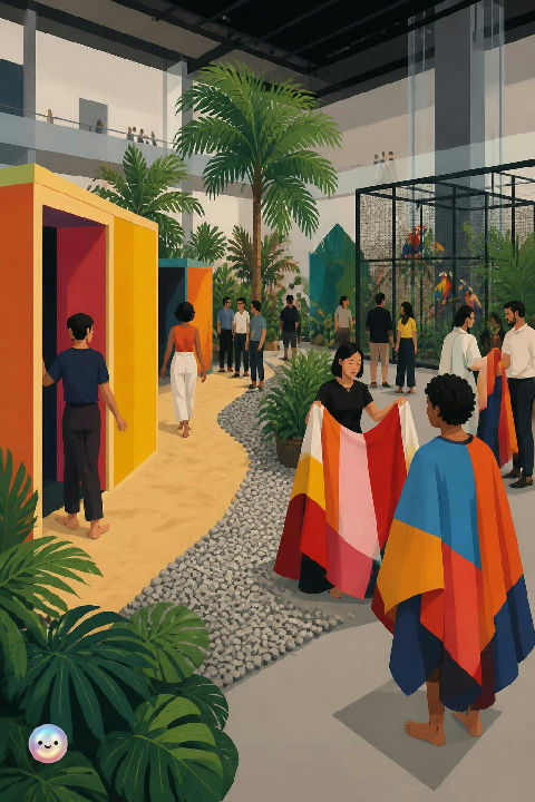 Walking barefoot on this indoor beach was actually a radical act of protest.