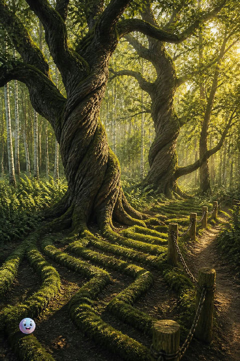 Earth's magnetic pull warps the ancient oak trees of Sherwood Forest into spirals.